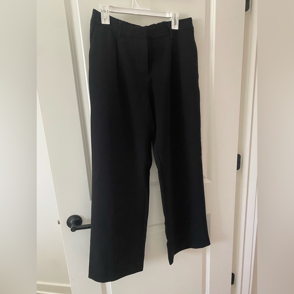 DKNY Black Wide-Leg Dress Pants